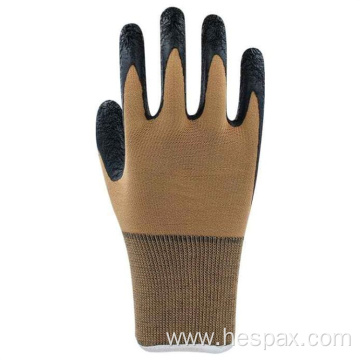 Hespax Anti-wear Nylon Latex Crinkle Safety Gloves